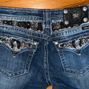 Miss Me Dark Blue Embellished Jeans